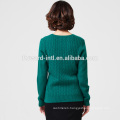 OEM or ODM low price knitted long sleeve turtle neck polyester wool sweater